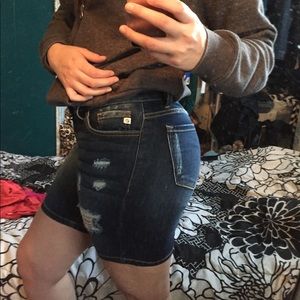 KanCan ripped jean shorts